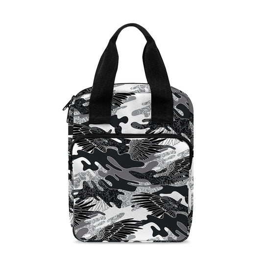 Camouflage Dazzle Wings Pattern Print Bible Tote Bag