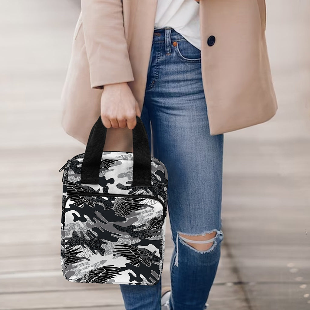 Camouflage Dazzle Wings Pattern Print Bible Tote Bag