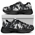 Camouflage Dazzle Wings Pattern Print Black Chunky Shoes