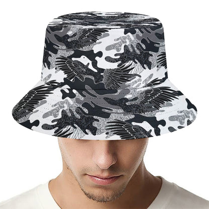 Camouflage Dazzle Wings Pattern Print Bucket Hat