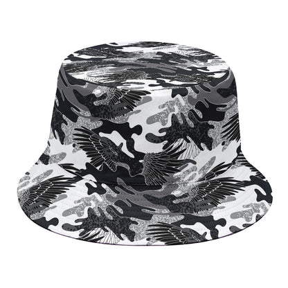 Camouflage Dazzle Wings Pattern Print Bucket Hat