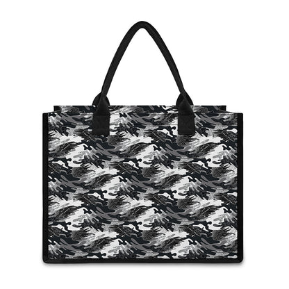 Camouflage Dazzle Wings Pattern Print Canvas Tote Bag