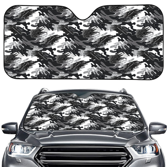 Camouflage Dazzle Wings Pattern Print Car Windshield Sun Shade