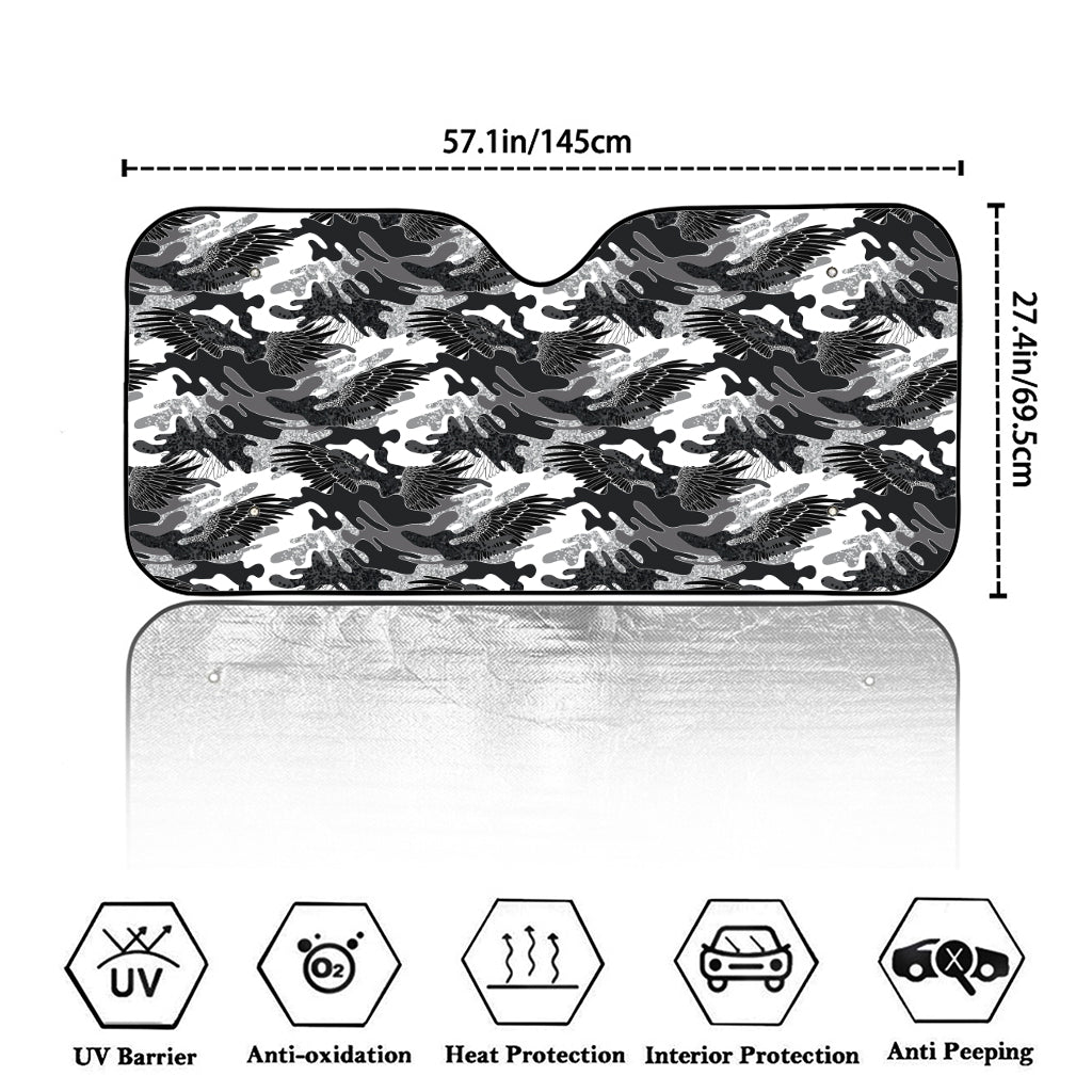 Camouflage Dazzle Wings Pattern Print Car Windshield Sun Shade