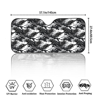 Camouflage Dazzle Wings Pattern Print Car Windshield Sun Shade