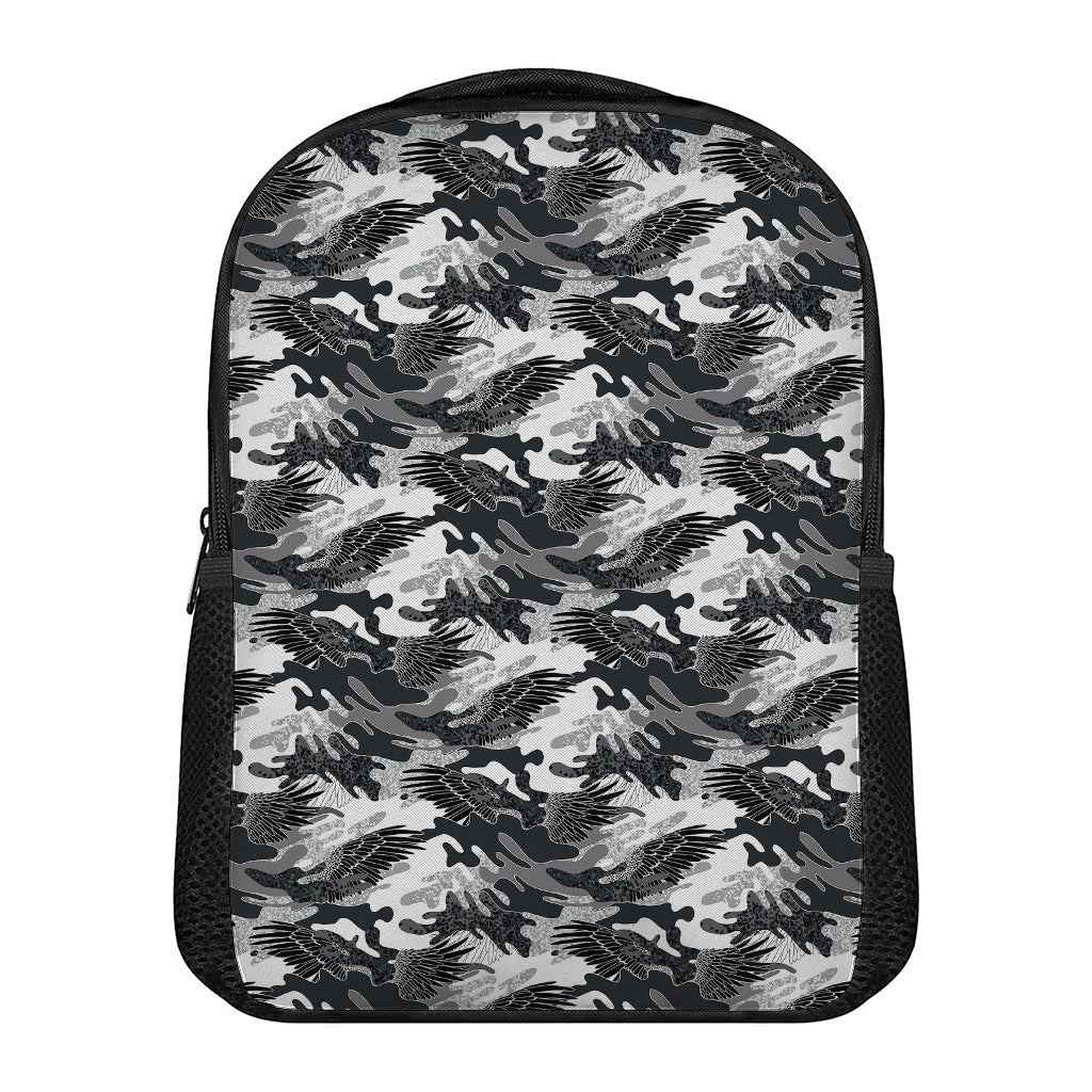 Camouflage Dazzle Wings Pattern Print Casual Backpack