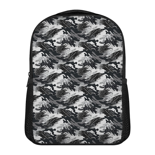 Camouflage Dazzle Wings Pattern Print Casual Backpack