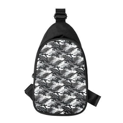 Camouflage Dazzle Wings Pattern Print Chest Bag