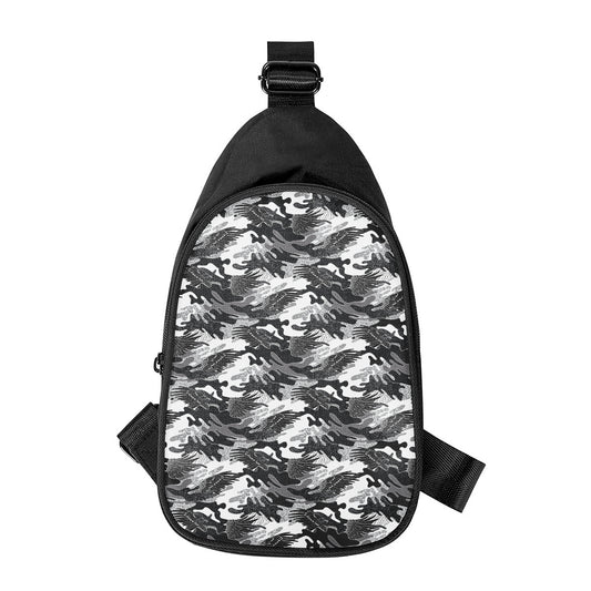 Camouflage Dazzle Wings Pattern Print Chest Bag