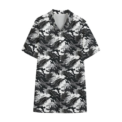 Camouflage Dazzle Wings Pattern Print Cotton Hawaiian Shirt