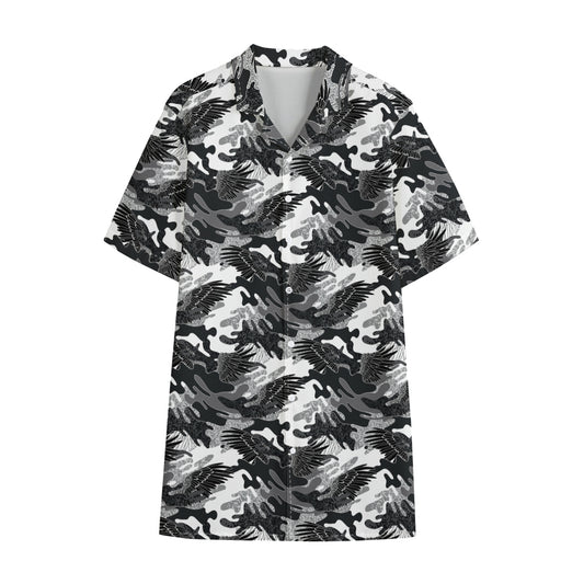 Camouflage Dazzle Wings Pattern Print Cotton Hawaiian Shirt
