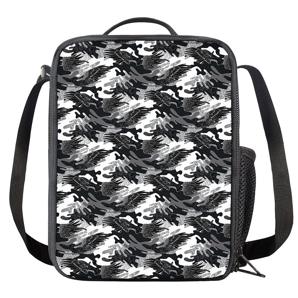 Camouflage Dazzle Wings Pattern Print Crossbody Lunch Bag
