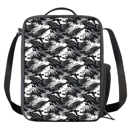 Camouflage Dazzle Wings Pattern Print Crossbody Lunch Bag