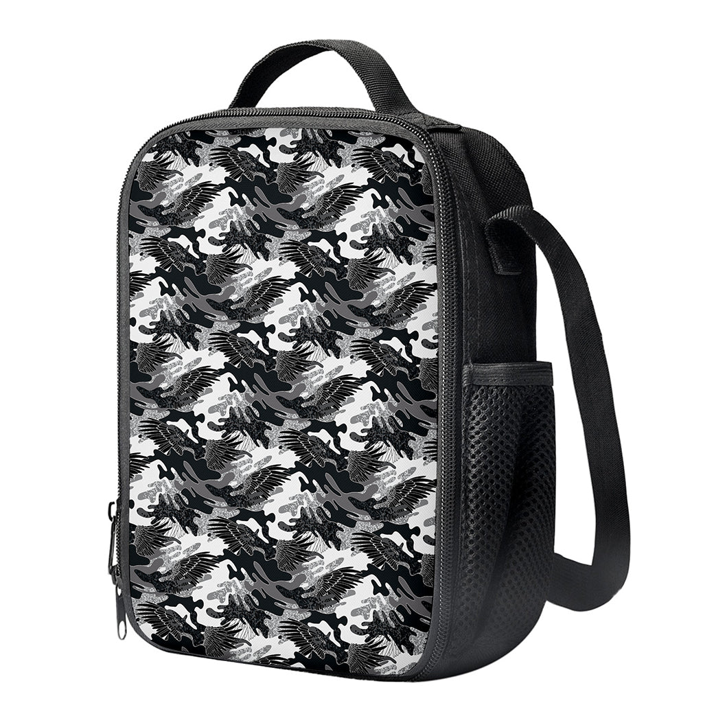 Camouflage Dazzle Wings Pattern Print Crossbody Lunch Bag