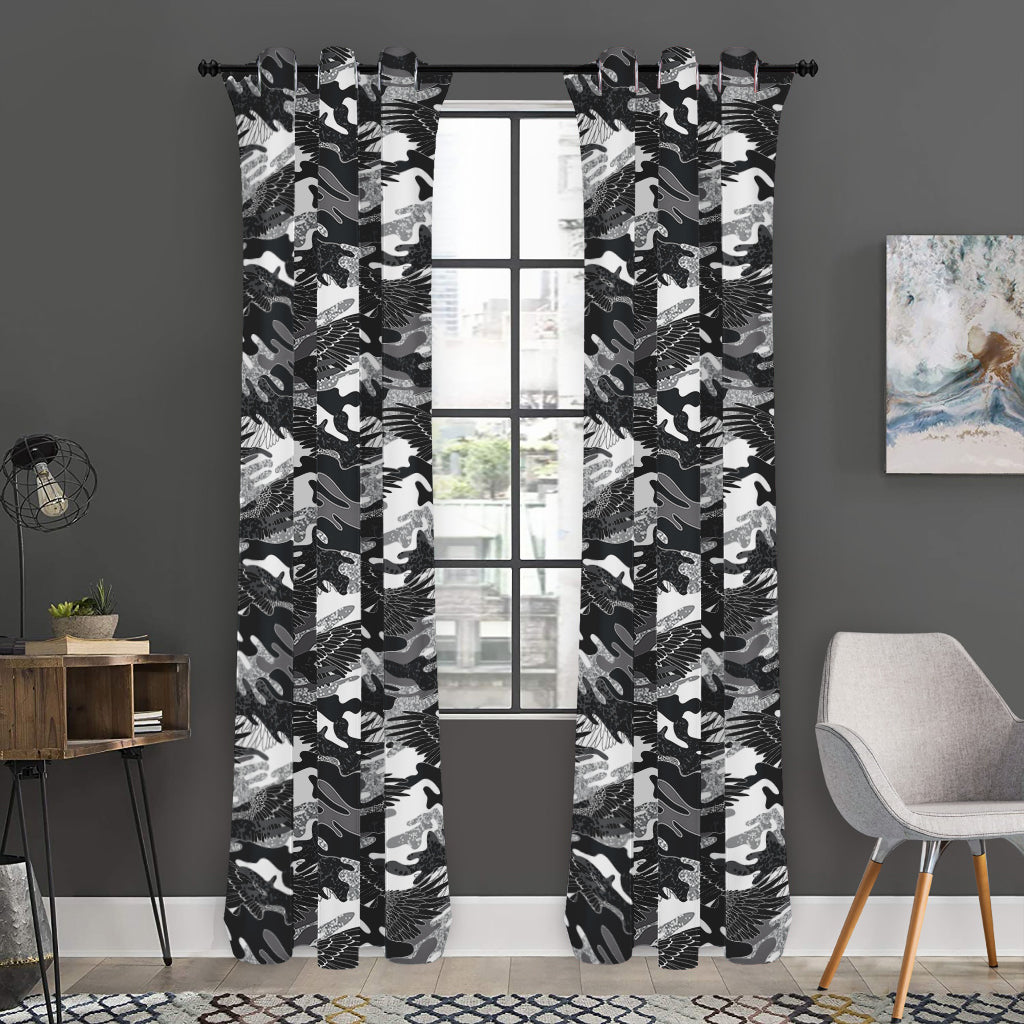 Camouflage Dazzle Wings Pattern Print Curtain