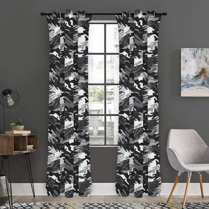 Camouflage Dazzle Wings Pattern Print Curtain
