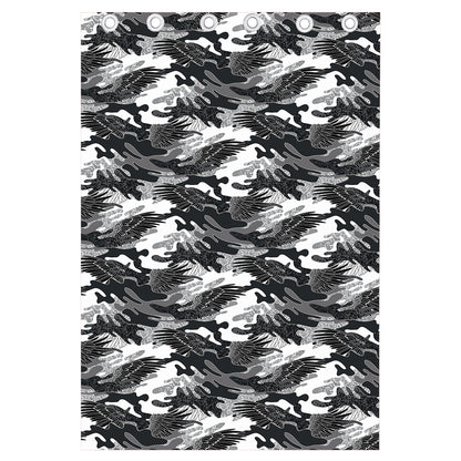 Camouflage Dazzle Wings Pattern Print Curtain