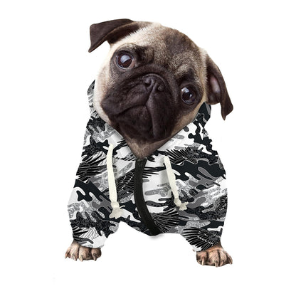 Camouflage Dazzle Wings Pattern Print Dog Zip Up Hoodie