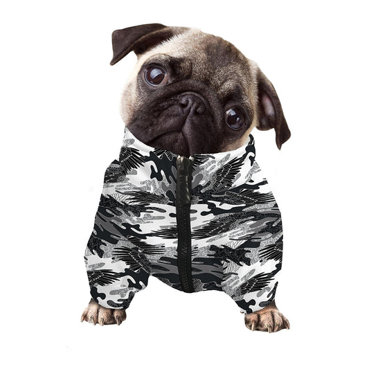 Camouflage Dazzle Wings Pattern Print Dog Zip Up Jacket