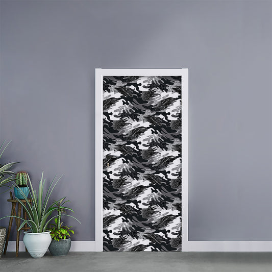 Camouflage Dazzle Wings Pattern Print Door Sticker