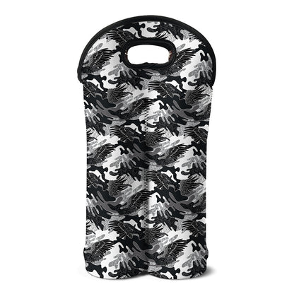 Camouflage Dazzle Wings Pattern Print Double Neoprene Wine Tote