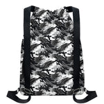 Camouflage Dazzle Wings Pattern Print Drawstring Backpack