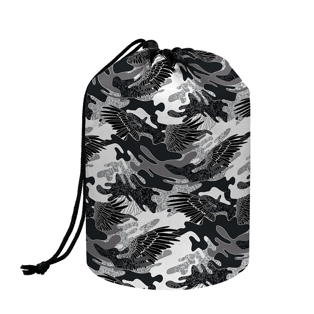 Camouflage Dazzle Wings Pattern Print Drawstring Makeup Bag