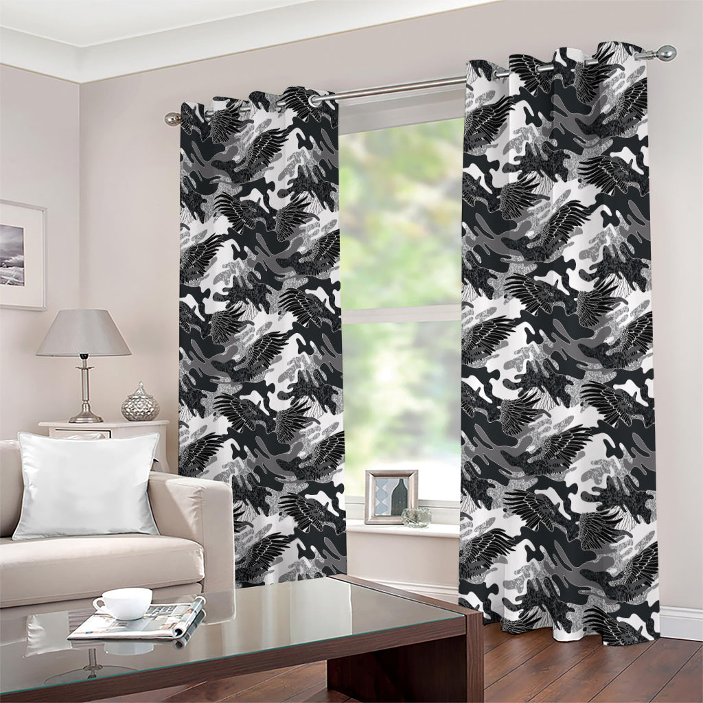 Camouflage Dazzle Wings Pattern Print Extra Wide Grommet Curtains