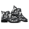Camouflage Dazzle Wings Pattern Print Flat Ankle Boots