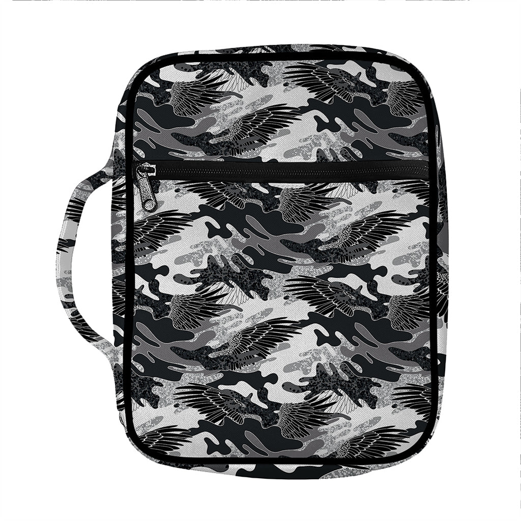 Camouflage Dazzle Wings Pattern Print Front Pocket Bible Bag