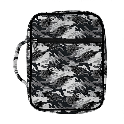 Camouflage Dazzle Wings Pattern Print Front Pocket Bible Bag