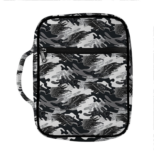 Camouflage Dazzle Wings Pattern Print Front Pocket Bible Bag