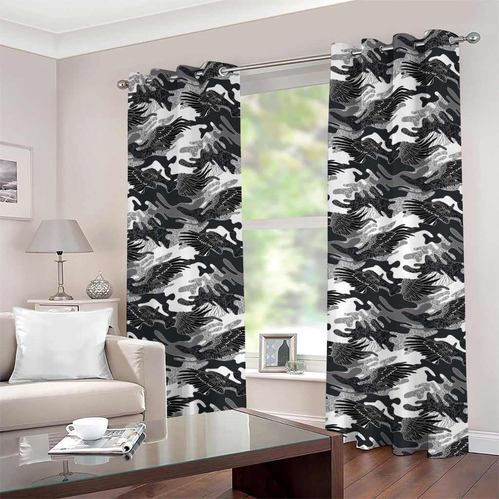 Camouflage Dazzle Wings Pattern Print Grommet Curtains