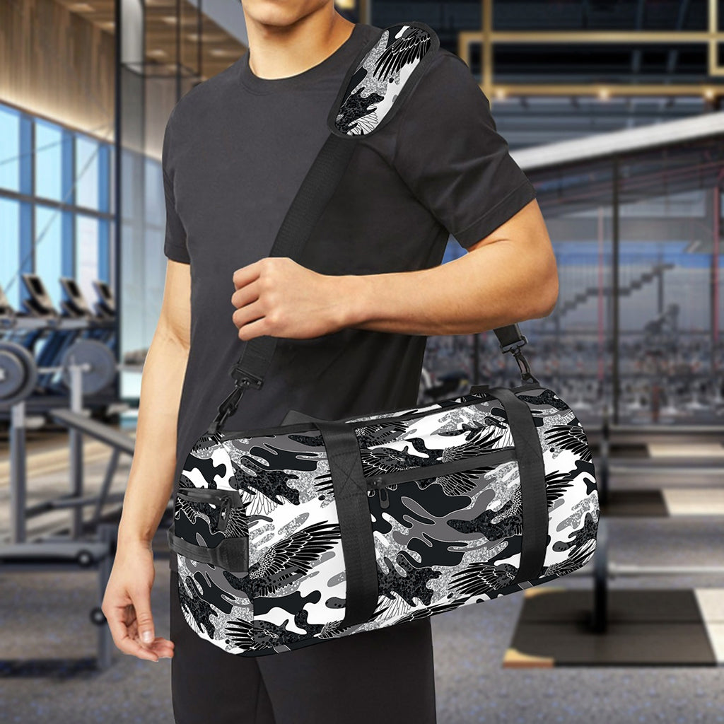 Camouflage Dazzle Wings Pattern Print Gym Bag