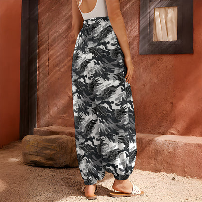 Camouflage Dazzle Wings Pattern Print Harem Pants