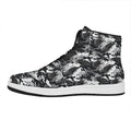 Camouflage Dazzle Wings Pattern Print High Top Leather Sneakers