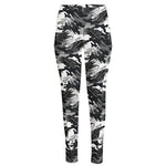 Camouflage Dazzle Wings Pattern Print High-Waisted Pocket Leggings