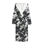 Camouflage Dazzle Wings Pattern Print Hooded Bathrobe