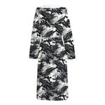 Camouflage Dazzle Wings Pattern Print Hooded Bathrobe