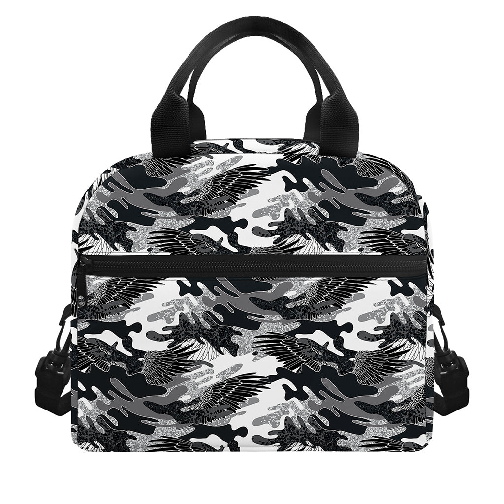 Camouflage Dazzle Wings Pattern Print Insulated Lunch Bag