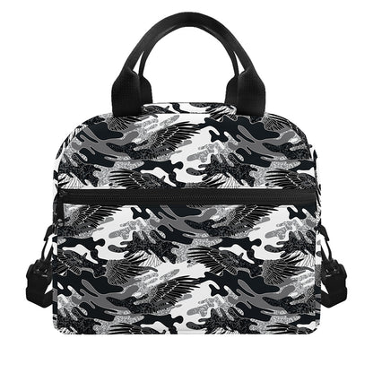 Camouflage Dazzle Wings Pattern Print Insulated Lunch Bag