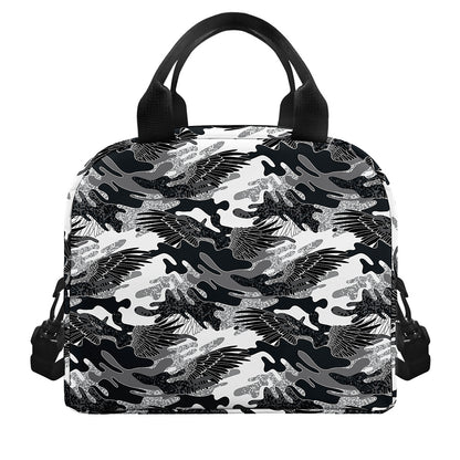 Camouflage Dazzle Wings Pattern Print Insulated Lunch Bag