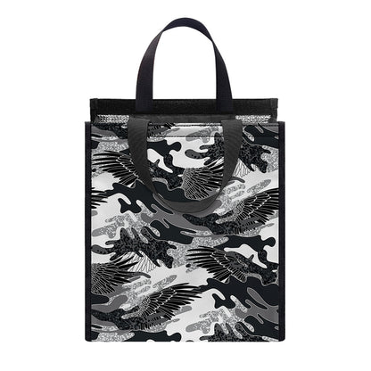 Camouflage Dazzle Wings Pattern Print Insulated Lunch Tote