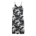 Camouflage Dazzle Wings Pattern Print Jersey Midi Cami Dress