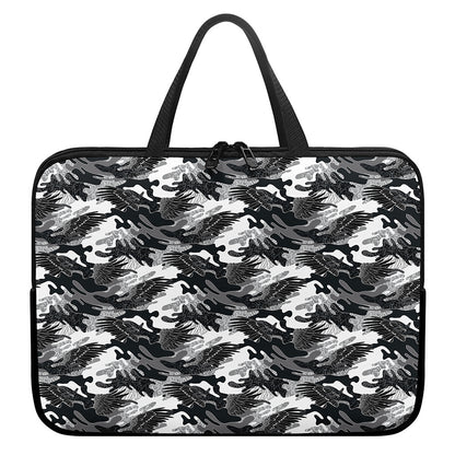 Camouflage Dazzle Wings Pattern Print Laptop Sleeve With Handle
