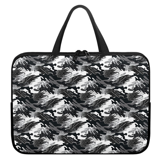Camouflage Dazzle Wings Pattern Print Laptop Sleeve With Handle