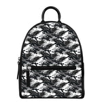 Camouflage Dazzle Wings Pattern Print Leather Backpack