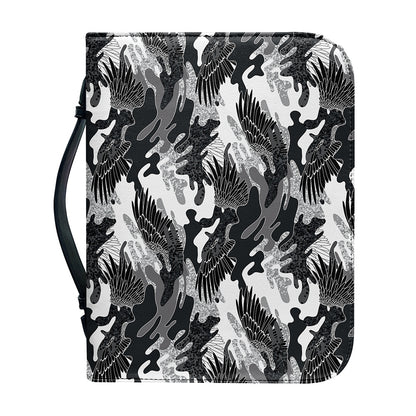 Camouflage Dazzle Wings Pattern Print Leather Bible Cover