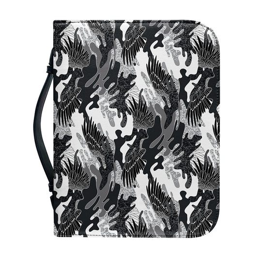 Camouflage Dazzle Wings Pattern Print Leather Bible Cover