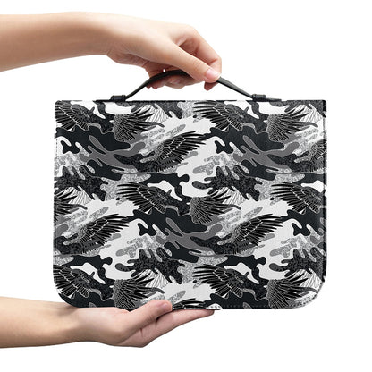 Camouflage Dazzle Wings Pattern Print Leather Bible Cover